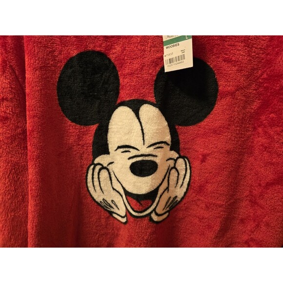 NEW Disney Winking Mickey Plush Sweatshirt Red Size Large NWT From Macys - Picture 4 of 14